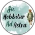The logo of Sic Hobbitur ad Astra website, showing a hobbit walking slowly towards the stars.