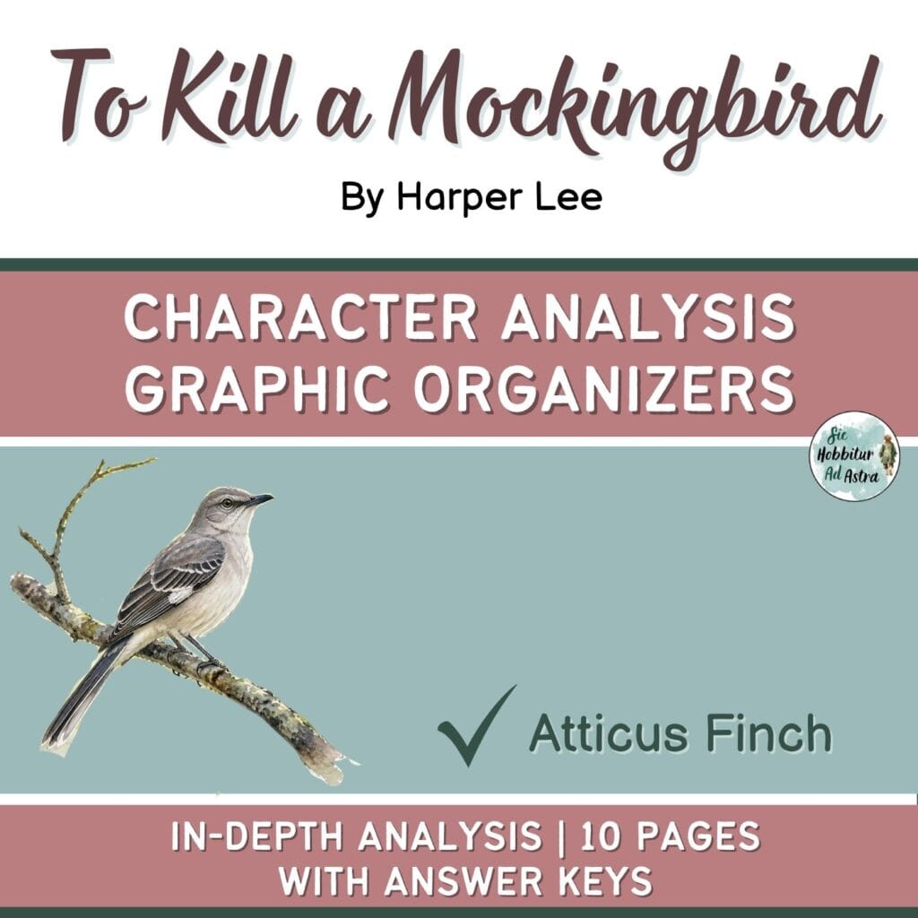 To Kill a Mockingbird character analysis graphic organizers for Atticus Finch, grades 7–10